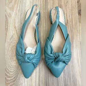 Restricted Light Green Slingback Flats size 8.5 NWOT